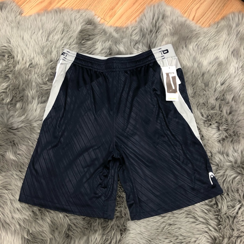 Head | Men’s Athletic Shorts |Navy & Grey |  Size Large